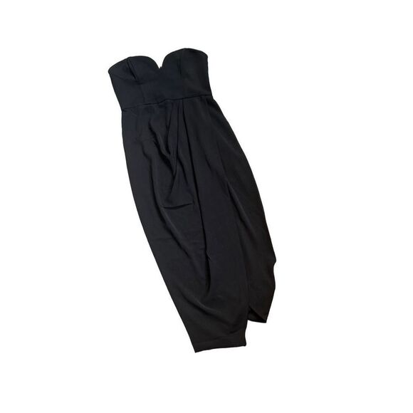 Shona Joy Bustier Draped Strapless Tulip Dress Women's Black Size 6 - Picture 2 of 9